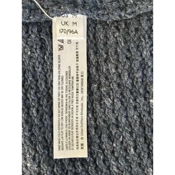 Free People Beach Hailee Knit Sweater Jumper Jumpsuit Navy Sz M Boho Beach - Picture 7 of 12